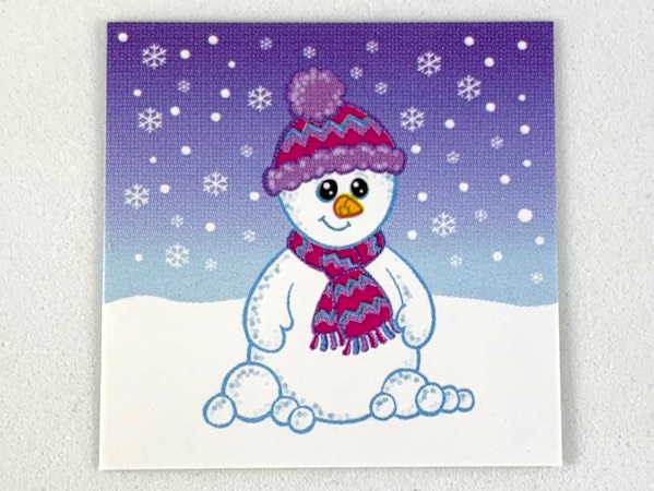 Clikits Frame Insert, Paper 4 x 4 with Snowman, Snowballs, and Snowflakes Pattern