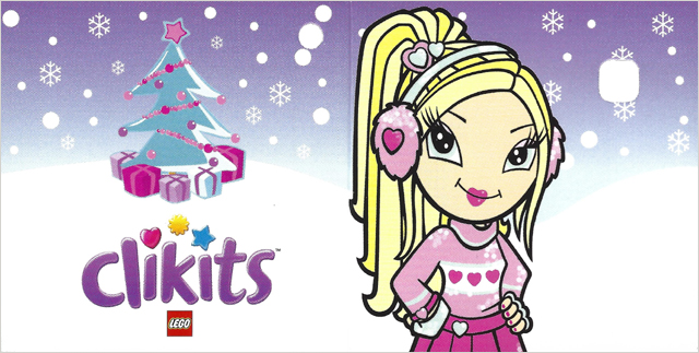 Clikits Paper, Gift Tag with Hole with Christmas Tree, Presents, Snowflakes, Logo, and Heart Character Pattern