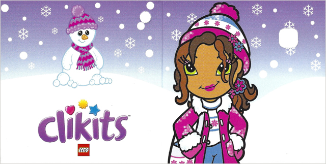 Clikits Paper, Gift Tag with Hole with Snowman, Snowballs, Snowflakes, Logo, and Daisy Character Pattern