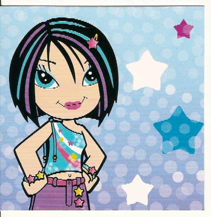 Clikits Frame Insert, Paper 10 x 10 with Star Character on Blue Gradient Background Pattern