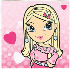 Clikits Frame Insert, Paper 10 x 10 with Heart Character on Pink Gradient Background Pattern