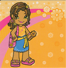 Clikits Frame Insert, Paper 10 x 10 with Daisy Character on Orange Background Pattern