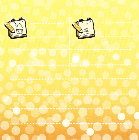 Clikits Frame Insert, Paper 10 x 10 with List Grid on Orange Gradient Background Pattern