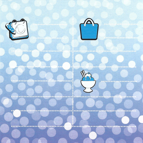 Clikits Frame Insert, Paper 10 x 10 with List Grid on Blue Gradient Background Pattern