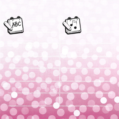 Clikits Frame Insert, Paper 10 x 10 with List Grid on Pink Gradient Background Pattern