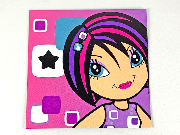 Clikits Frame Insert, Paper 10 x 10 with Star Character on Dark Pink Background Pattern