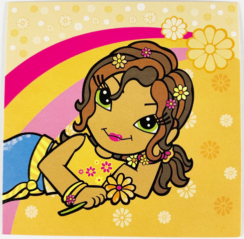 Clikits Frame Insert, Paper 10 x 10 with Daisy Character Relaxing on Orange Background Pattern