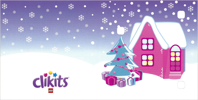 Clikits Paper, Card with 3 Holes with Christmas Tree, Presents, House, Snowflakes, and Logo Pattern