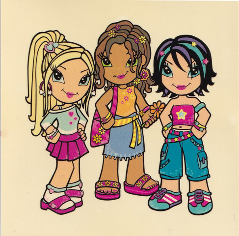 Clikits Frame Insert, Glossy Paper 11 x 11 with Heart, Daisy, and Star Characters on Light Yellow Background Pattern