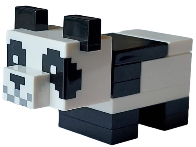 Minecraft Panda, Baby (White Plate with Bar Handle) - Brick Built