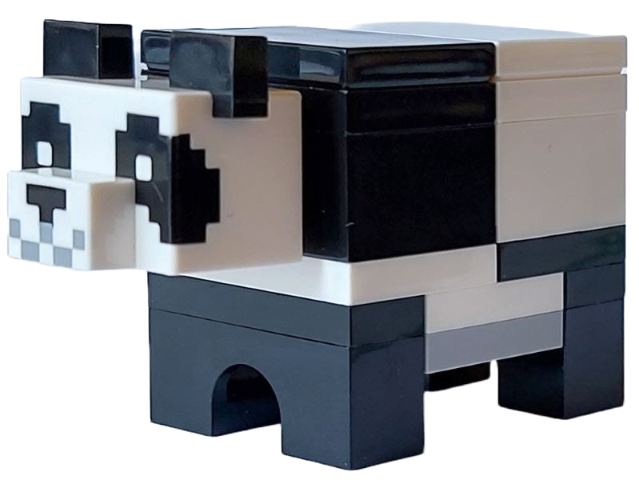 Minecraft Panda (White Plate with Bar Handle) - Brick Built