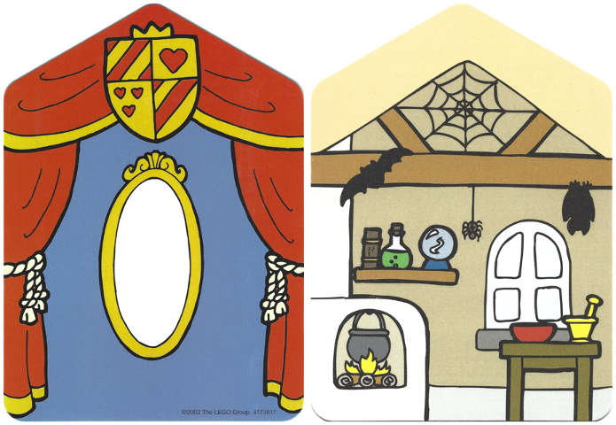 Plastic Part for Sets  3615 and 9131 - Room Backdrop with Shield, Drapes, and Mirror / Alchemy Laboratory Pattern