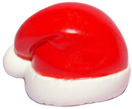 Minifigure, Headgear Cap, Santa with Printed Red Top Pattern