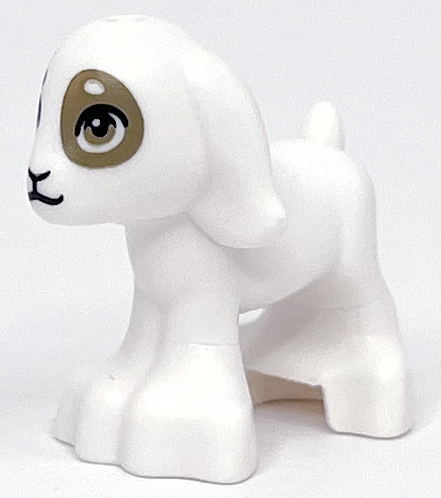 Goat, Friends Style, Baby with Black Eyes, Nose and Mouth and Dark Tan Eyes and Spots Pattern