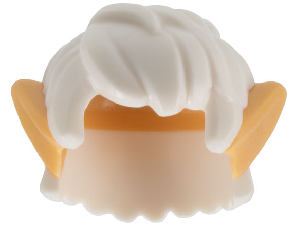 Minifigure, Hair Short, Thick and Messy with Molded Medium Tan Elf Ears Pattern