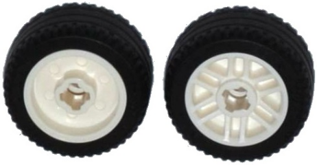 93593c01-NEWGREY Wheel 4 x Lego ® 50957 tyre & Grey Wheel 14mm D X 6mm 