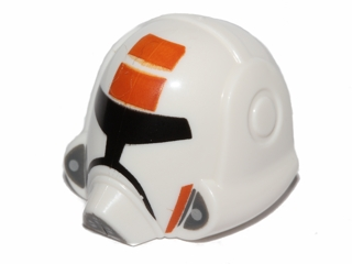 Minifigure, Headgear Helmet SW Republic Trooper with Orange Pattern