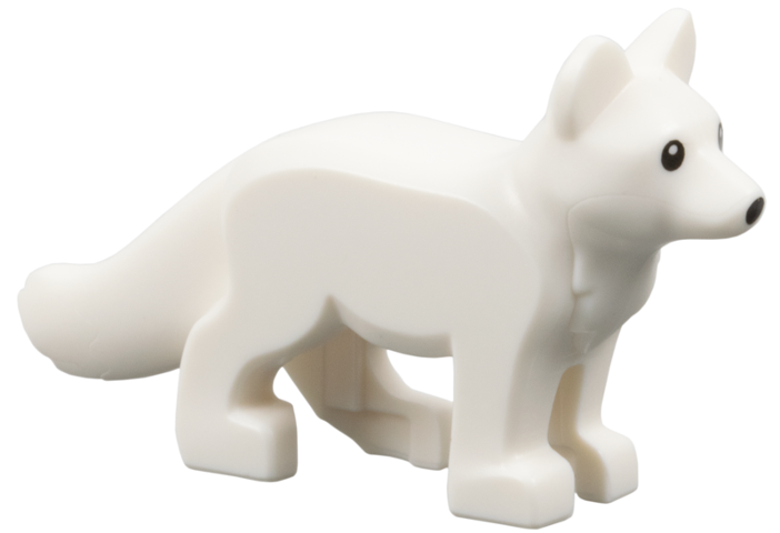 Fox, Bushy Tail with Black Eyes and Nose Pattern