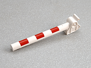 Duplo, Train Crossing Gate Crossbar with Red Stripes Pattern