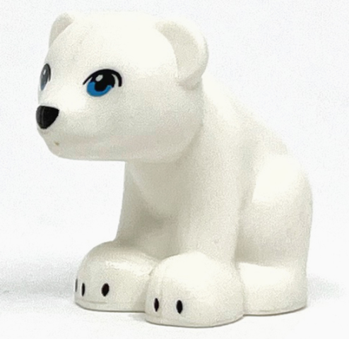 Bear, Friends Style, Baby Cub, Sitting with Black Nose and Claws and Dark Azure Eyes Pattern