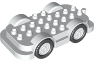 Duplo Car Base 4 x 8 with White Wheels with Black Tires