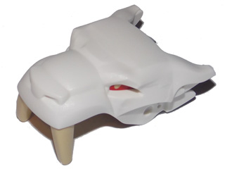 Large Figure Head Modified Chima Saber-Toothed Cat Jaw Upper with Fangs with Red Eyes Pattern