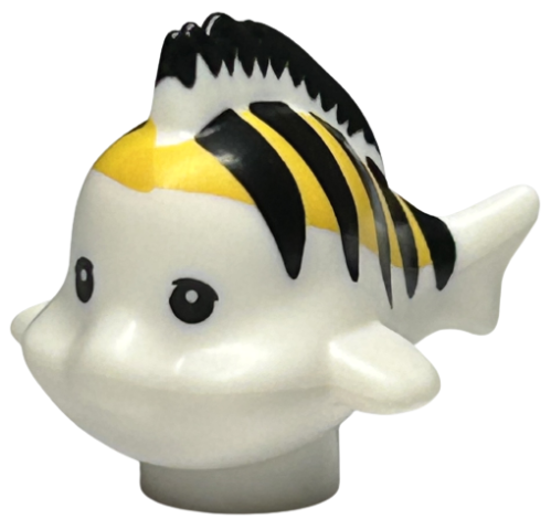 Fish, Disney with Black Eyes and Stripes, Yellow Dorsal with Black Tips Pattern (Flounder / Fabius)