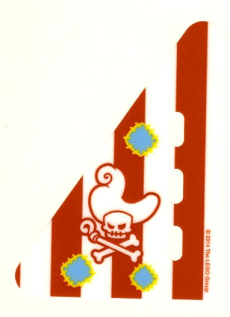 Duplo Boat Sail 5 x 7 with 4 Dark Orange Stripes and Hat, Skull and Crossbones and Patches Pattern