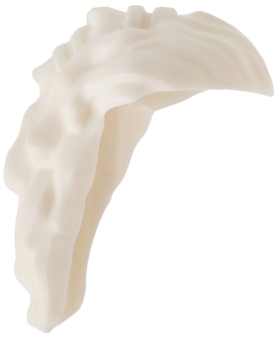 Minifigure, Hair Long Pulled Back with Banded Top Knot in White