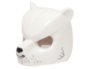 Minifigure, Headgear Mask Bear with Black Nose, Fangs and Gray Fur Pattern