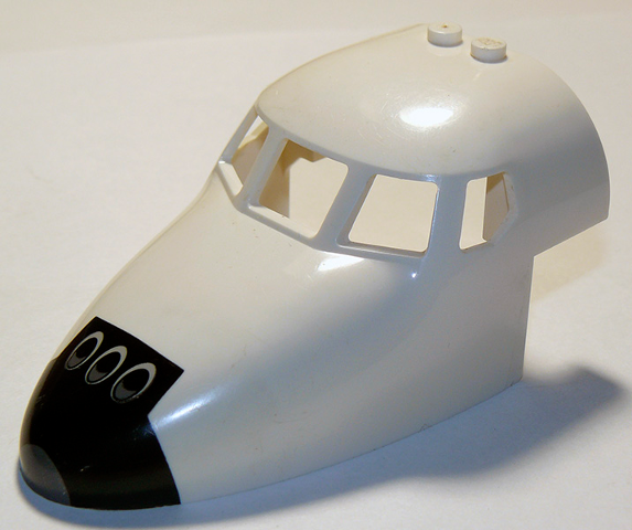 Aircraft Fuselage Forward Top Curved 6 x 10 x 4 with 5 Window Panes with Shuttle Nose Pattern