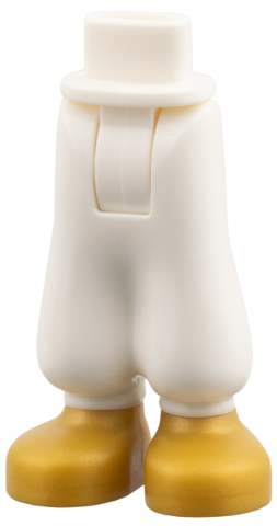 Mini Doll Hips and Trousers Baggy with Molded Pearl Gold Shoes Pattern - Thick Hinge