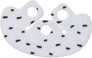 Minifigure Cape Cloth, Rounded Collar with 3 Top Holes with Black Fur Spots Pattern