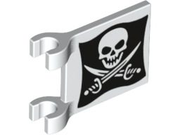 Flag 2 x 2 Square with Skull and Crossed Cutlasses (Jolly Roger) Pattern on Both Sides
