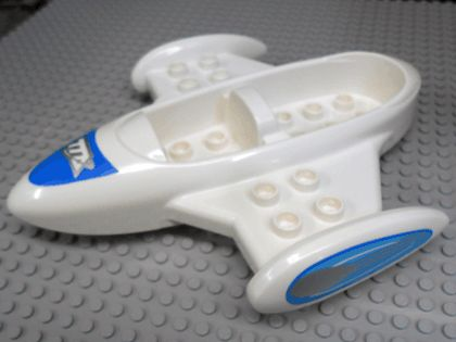 Duplo Spaceship Body with Blue and Silver Pattern