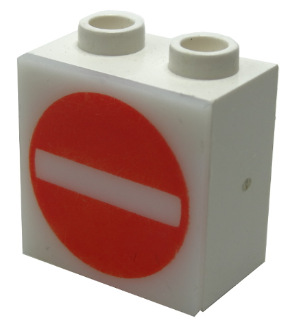 Electric, Light 1 1/8 x 2 x 1 2/3 Cabinet with Lamp Holes (Sign Back) with Milky White Electric, Light 2 x 2 Clip-On Plate with No Entry / Thoroughfare Pattern (2383 / 2384pb05)