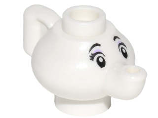 Minifigure, Utensil Teapot with Black Eyes, Eyebrows, and Eyelashes, Lavender Eye Shadow Pattern (Mrs. Potts)