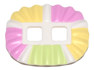 Minifigure Skirt Plastic, Ruffled (Ballerina Tutu) with Bright Pink, Bright Light Yellow, and Yellowish Green Panels Pattern