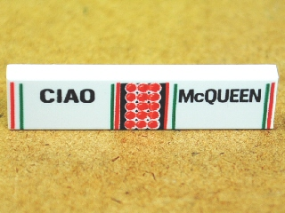 Tile 1 x 4 with 'CIAO' and 'McQUEEN' Pattern