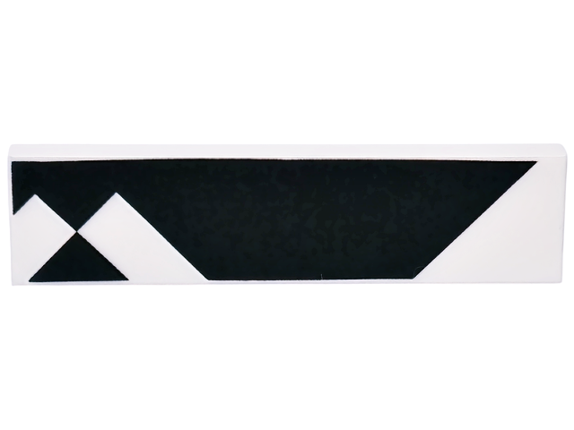 Tile 1 x 4 with Black Triangle and Geometric Shape Pattern