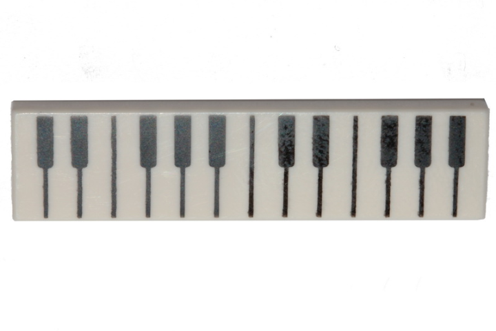 Tile 1 x 4 with Black and White Piano Keys Pattern : Part 2431pb593
