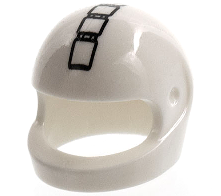 Minifigure, Headgear Helmet Motorcycle (Standard) with 5 Black Rectangles Pattern