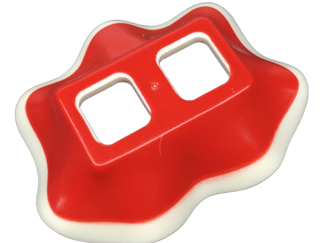 Minifigure Skirt Plastic with Red Top Pattern