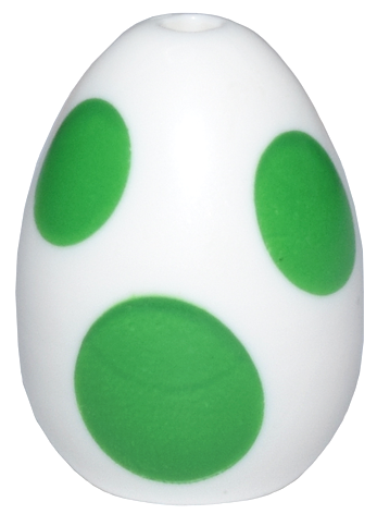 Egg with Small Pin Hole with Bright Green Spots Pattern (Super Mario Yoshi Egg)