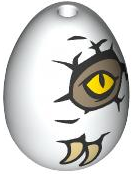 Egg with Small Pin Hole with Dark Tan and Yellow Dinosaur Eye, Tan Claws and Black Cracks Pattern