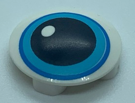 Plate, Round 2 x 2 with Rounded Bottom (Boat Stud) with Medium Azure Eye Pattern
