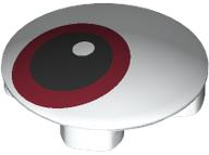 Plate, Round 2 x 2 with Rounded Bottom (Boat Stud) with Dark Red Eye Pattern