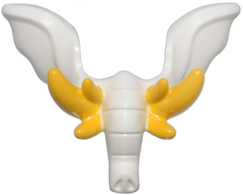 Minifigure Elephant Ears and Trunk with Yellow Tusks Pattern