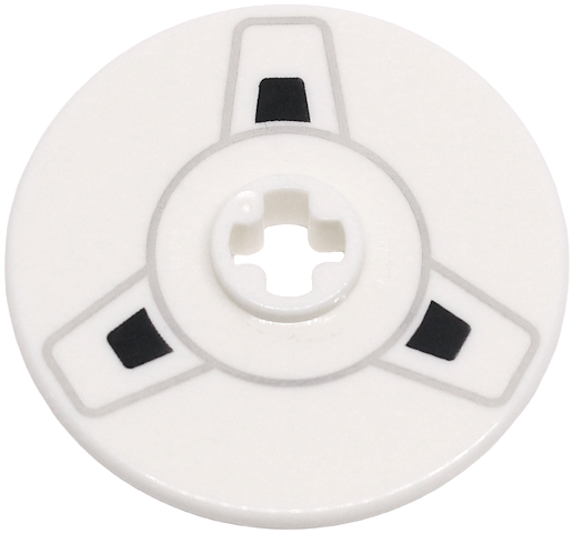 Technic, Disk 3 x 3 with Black and Light Bluish Gray Movie Film / Tape Reel Pattern