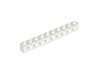 Light Bluish Gray Technic Brick 1 x 10 with Holes LEGO x 2 2730 NEUF 
